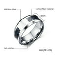 thumbnail image 2 of 316L Stainless Steel Gold Black Silver Band 8MM Mens Carbon Fiber Ring Size 7-12, 2 of 8