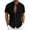 Black, variant on Yiaimeir Casual Business Solid Color Short Sleeve Shirt Mens Stand Collar Button-Down Shirt,Size M-5XL