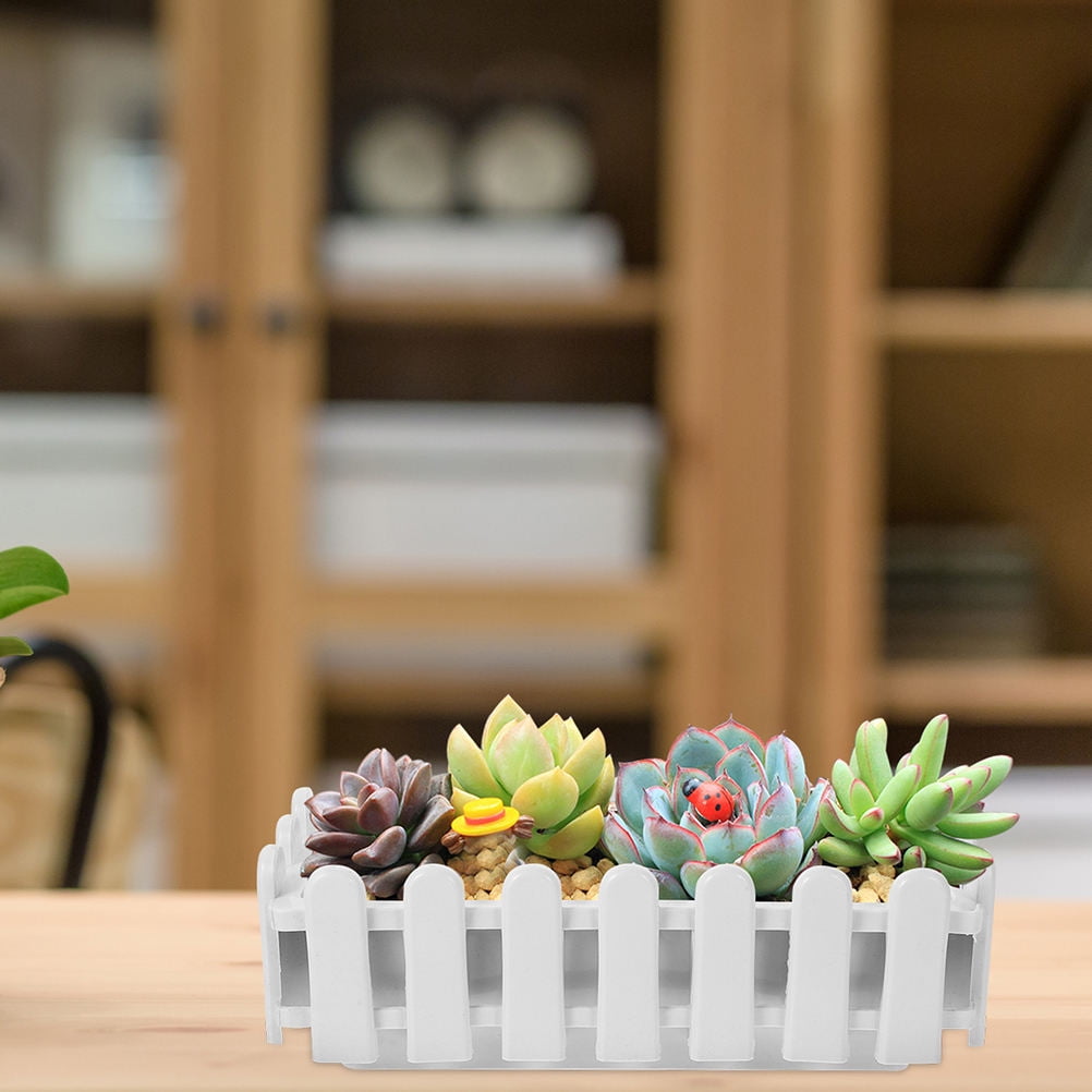 BESTYASH White Rectangular Window Box Planter - 1 Piece PP Plastic Flower Pot Container for Gardening