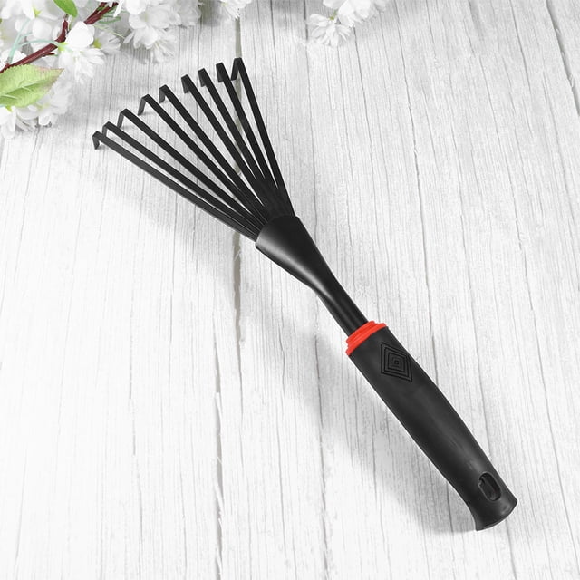 UPOUART 2Ud Rastrillo De Jardín Negro De 9 Con Mango Antideslizante Para Jardinería