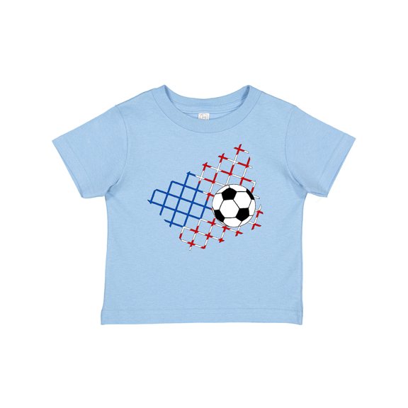 Inktastic Soccer Ball, Net with American Flag Colors Boys or Girls Baby T-Shirt