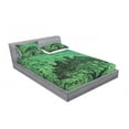 thumbnail image 3 of Ambesonne Green Fitted Sheet & Pillow Sham Set, Modern City Buildings, Twinxl, Green, 3 of 3