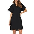 thumbnail image 4 of Oplxuo Women's Swimsuit Cover Up Shirt V Neck Short Sleeve Bathing Suit Coverups Summer Beach Cover Ups, 4 of 7