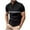Black, variant on Cmfcve Round Neck T-shirts for Men Short Sleeve Pullover Sports T-shirt Button Patchwork Polo Shirt