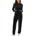 thumbnail image 2 of FUTATA Women's Velour Activewear Set Long Sleeve Sweatshirt & Sweatpants Set Velour Outfit Jogging Suits Sets, 2 of 6