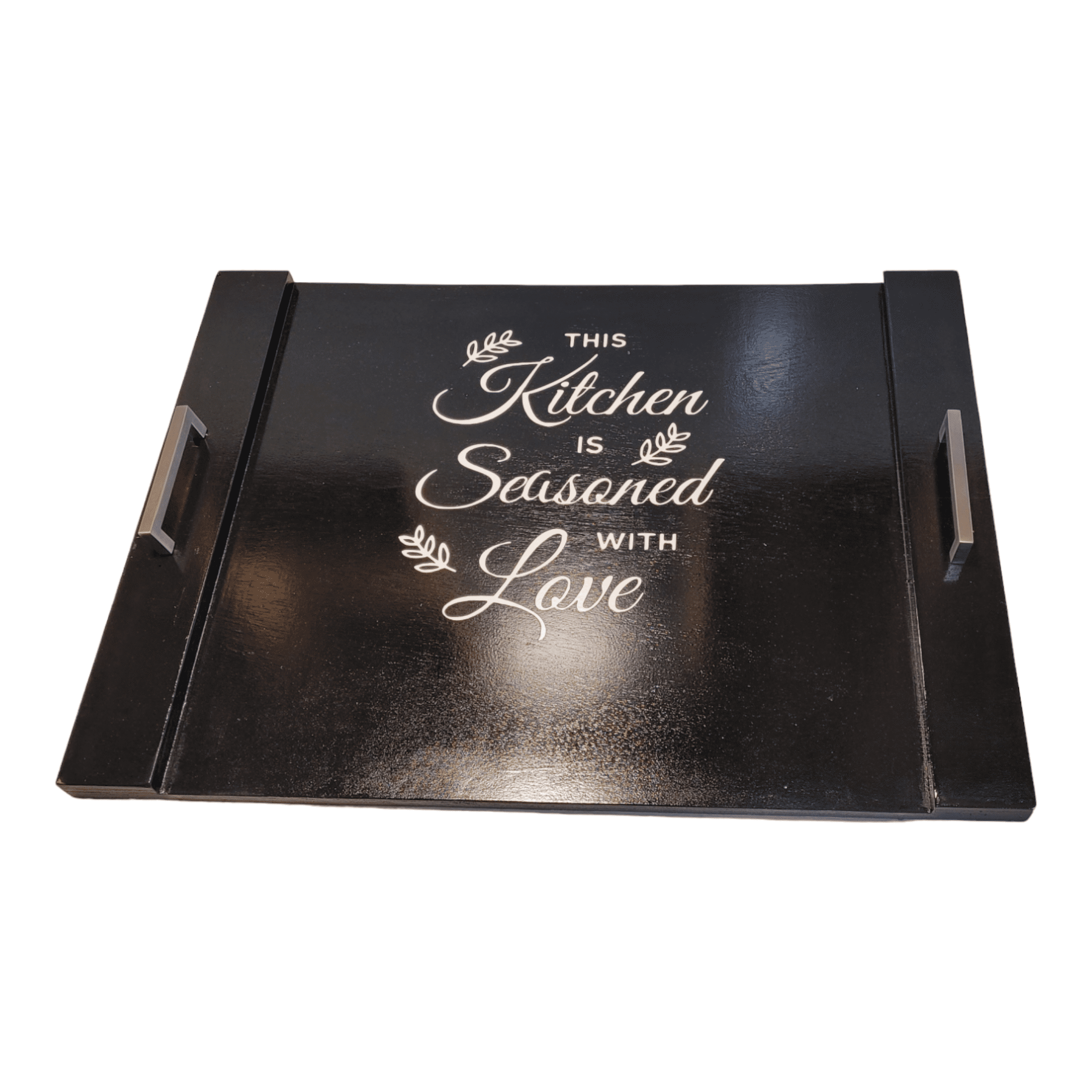 Decorative Wood Stove top cover/ Noodle board- Black-"This Kitchen"