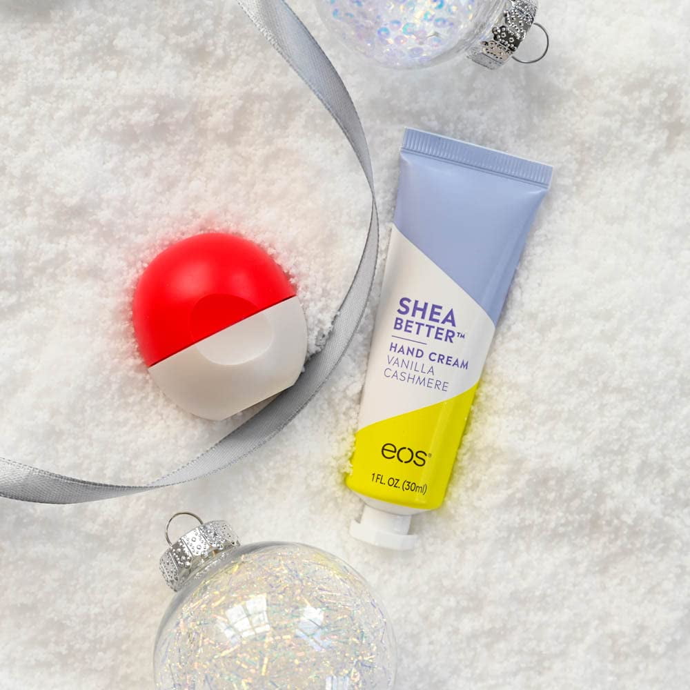 eos Limited Edition Holiday Collection- Candy Cane Swirl Lip Balm & Vanilla Cashmere Hand Cream, 24-Hour Hydration, 2-Pack