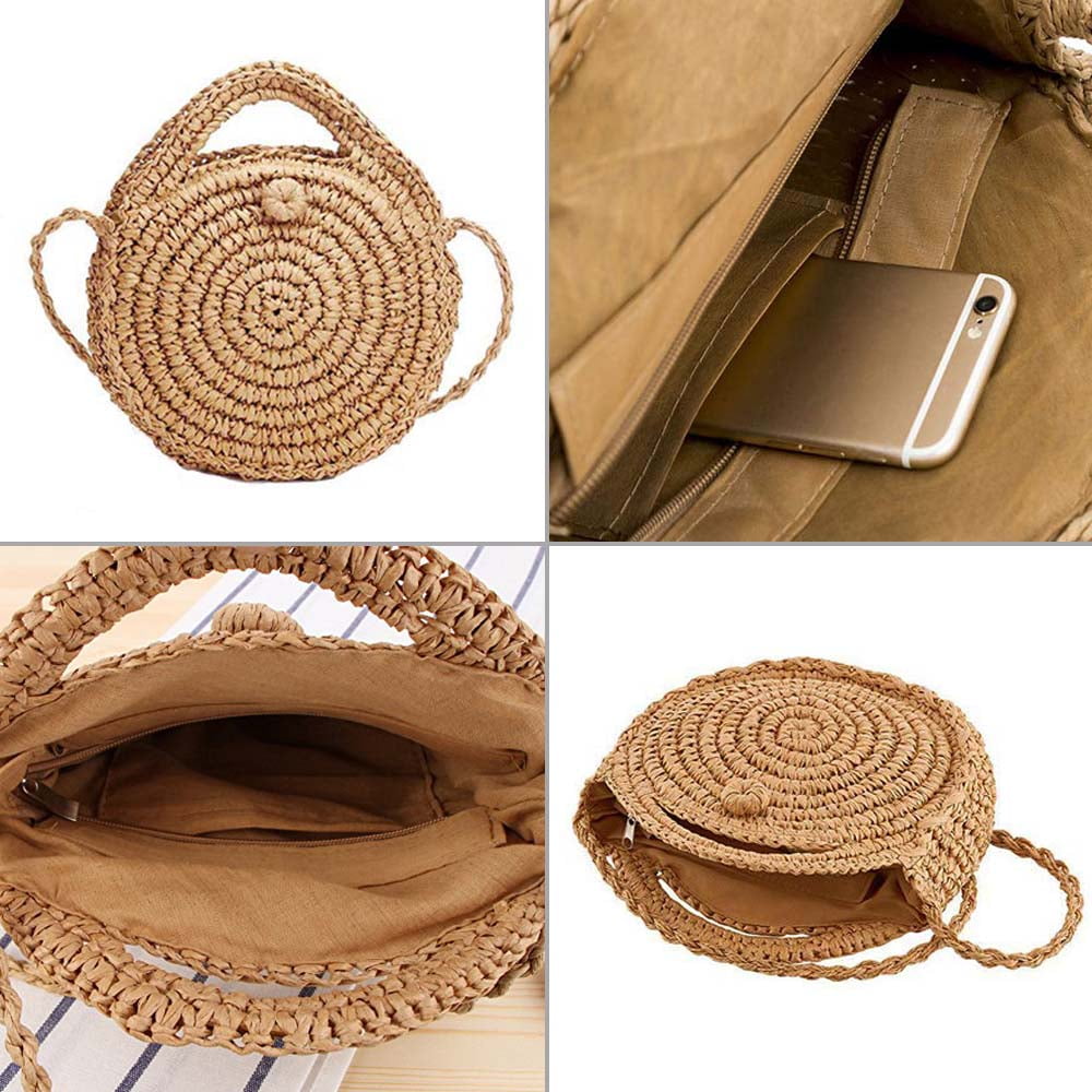Amazon.com: 3 Pcs Semi Circle Rattan Straw Bag Straw Purses