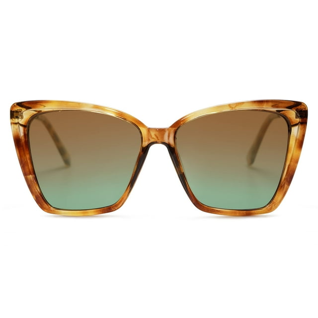 Gafas de Sol SOJOS SJ2206 Polarizadas de Moda para Mujer en Color Amarillo Carey