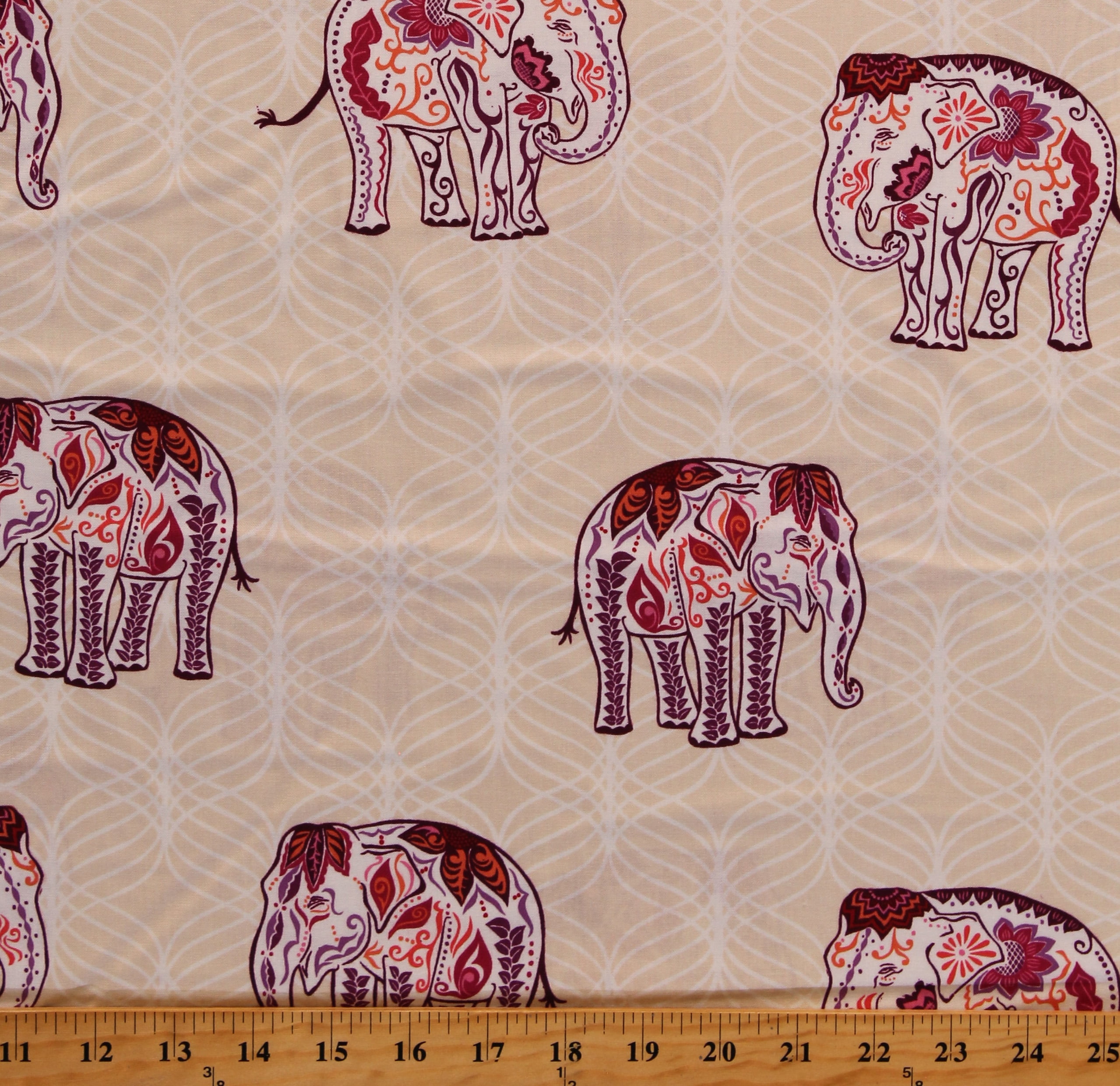 Cotton Elephants African Design Kismet Animals Valori Wells Cotton