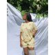 thumbnail image 1 of Pijama estampado de manga corta europeo y americano, camiseta con cuello redondo dividido, pantalones cortos, traje holgado, ropa de hogar para mujer, 1 of 6