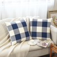 thumbnail image 4 of Set of 2 Buffalo Check Plaid Pillow Covers, Farmhouse Rustic Pillow Cases, Throw Pillow Covers Cushion Case for Home Decor Car Bed Sofa Couch (2 Pack Blue & White), 4 of 7