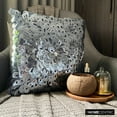 thumbnail image 5 of Pillow Case Custom, Silver Shams, 3D Textured Sequins Flower Glitter Floral Theme Pillow Shams, 24x24 inch (60x60 cm) Pillow Sham, Square Silk Pillow Shams, Modern - Metallic Floral, 5 of 10