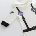 thumbnail image 4 of StylesILove Baby Toddler Boy Long Sleeve Astronaut Cotton Onesie Hooded Romper Cosplay Party Halloween Jumpsuit Outfit (6 Months, White - Long Sleeve), 4 of 8