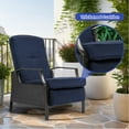 thumbnail image 6 of ModFusion 2-Piece Outdoor/Indoor Wicker Recliner Chair 250 lbs Capacity with Adjustable Seat Cushion and Extendable Footrest, Navy Blue, 6 of 11