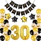 thumbnail image 1 of Decoraciones para fiesta de cumpleaños de 30 años en oro negro, 30 globos, pancartas de feliz cumpleaños número 30, pompones de papel, globos de aluminio para hombres y mujeres, decoración para adultos, reutilizable brillar Electrónica, 1 of 5