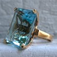 thumbnail image 4 of New Inlaid Topaz Sea Blue Princess Square Diamond Ring Women Copper Geometric Style Color Sea Blue Size No10s, 4 of 10