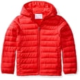 thumbnail image 1 of Boys' Lightweight Water-Resistant Packable Hooded Puffer Coat, Red, X-Small, 1 of 1