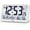White, variant on Atomic Wall Clock with Backlight, Digital Wall Clock Battery Operated for Classroom, Bedroom, Office, Large Display with Indoor Temperature, Humidity, Date, AUTO DST, 6 Time Zones