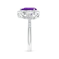 thumbnail image 3 of ANGARA Natural 1.05 Ct. Amethyst with Diamond Halo Ring in 14K White Gold for Women (Ring Size: 4), 3 of 9