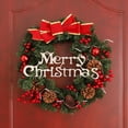 thumbnail image 2 of Christmas Wreath for Front Door | Festive Artificial Floral Holiday Wreath LED Lights | Faux Pine Décor with Bonus Wreath and Accessories Hooks and Linen Hanging Ribbon - 12 inch, 2 of 9