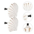 thumbnail image 7 of QIFULL 2PCS White Seashell Cabinet Handles Iron Mediterranean Style Knobs Home Decoration, 7 of 7