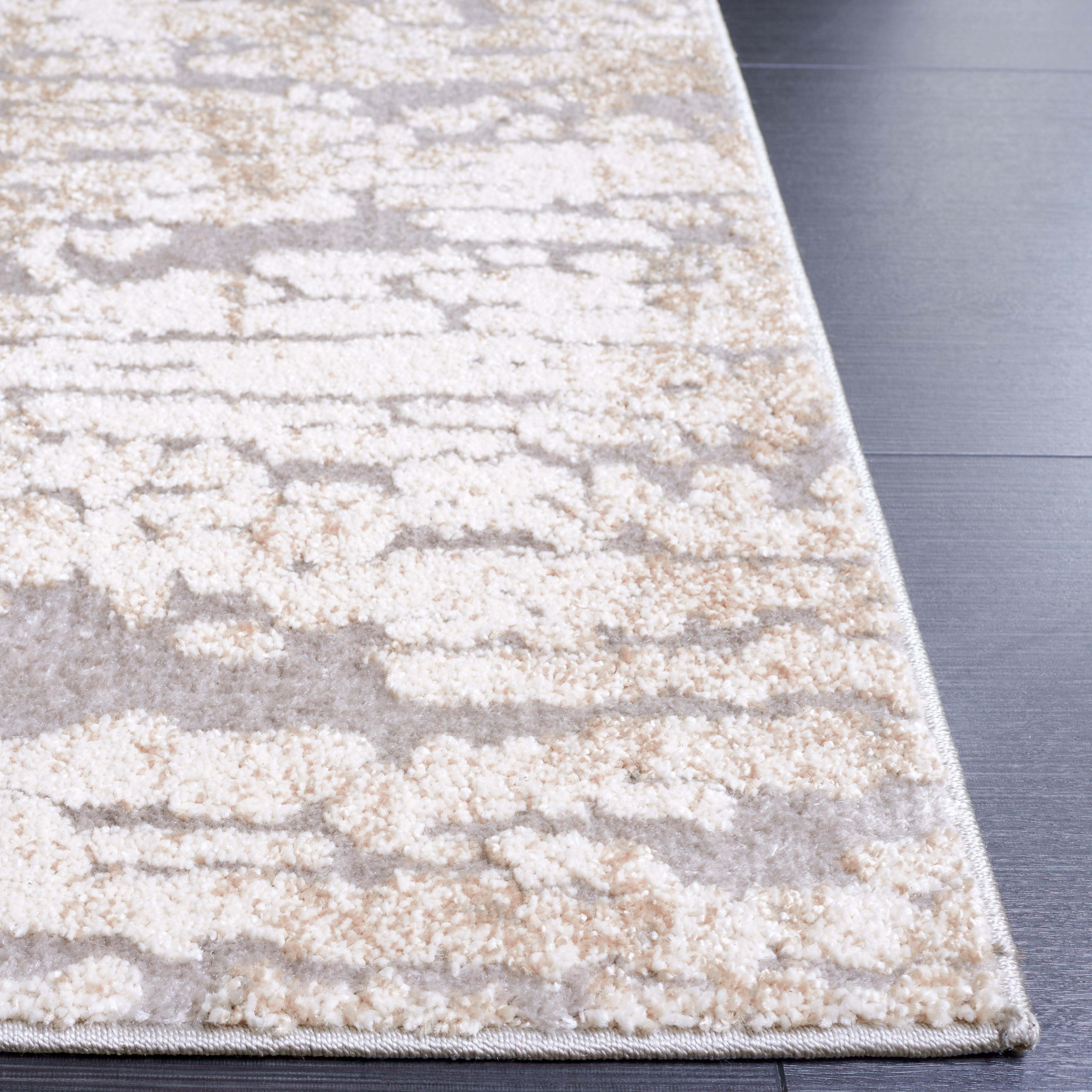 SAFAVIEH Spirit Annabelle Abstract Area Rug, Taupe/Ivory, 8' x 8' Square
