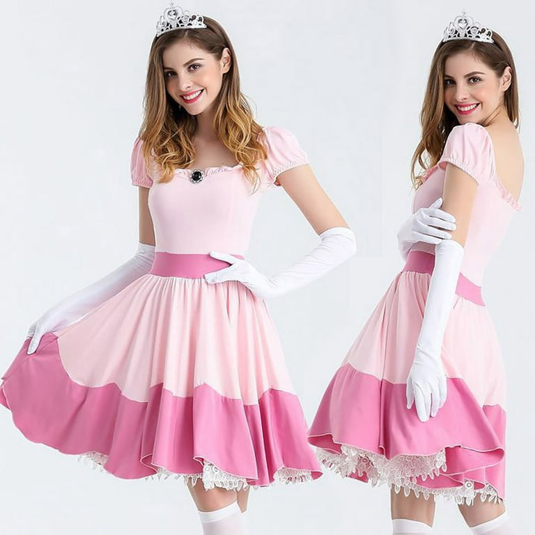 YWDJ 80s Prom Dress for Women Vintage Cosplay Clothes Garment Acting  Festival Long Dress Spring Summer Dresses for Women 2023 Pink M 