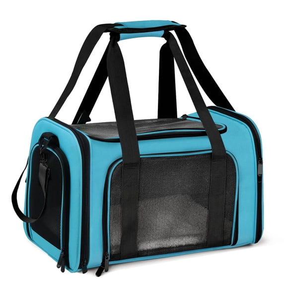Transportín para mascotas Henkelion para gatos y cachorros de hasta 7 kg, color azul