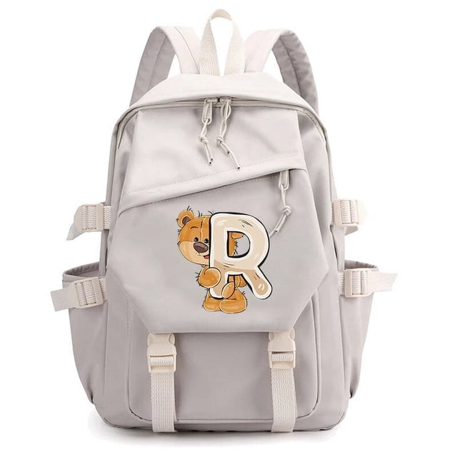 26 English Letters Backpack Student Girls School Backpack Bookbag Cosplay Canvas Children Kid Travel Bag Back To School