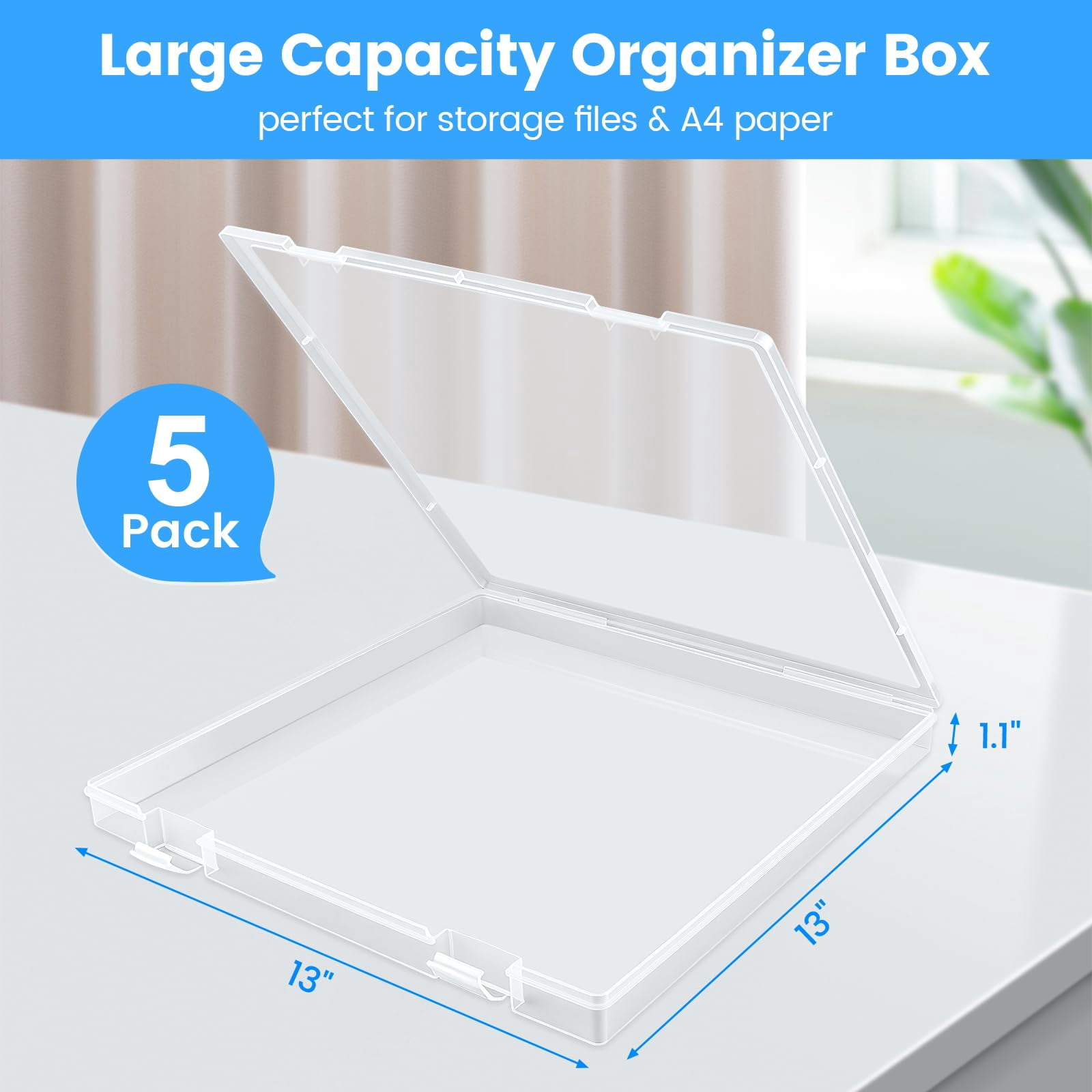 12x12'' Scrapbook Paper Storage  5 Pack Board Game Storages Stackable For Magazine Art Supplies Files Photo Vinyls Crafts