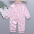 thumbnail image 3 of Stylish Lapel Collar Long Sleeve Pajama Set For Girls Cozy Two Piece Loungewear And Comfortable Sleepwear Outfit For Toddlers, 3 of 8