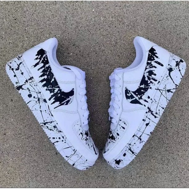 Air Force 1 Low Custom Cookies and Cream V2 White Black Shoes Art Mens Size 11.5