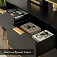 thumbnail image 3 of Homfa 6 Drawer Dresser, Modern Storage Chest, Storage Cabinet for Living Room, Black Gold, 3 of 9