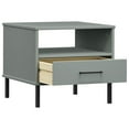 thumbnail image 3 of vidaXL Bedside Table with Metal Legs Grey Solid Wood Pine OSLO, 3 of 5