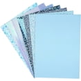 thumbnail image 3 of 7 Pieces 8x12 Inch (21x30cm) Faux Leather Sheets Light Blue Series Chunky Glitter Litchi Leopard Print Mermaid Scale Mesh Faux Leather Fabric for Leather Bows Earrings Making, 3 of 3