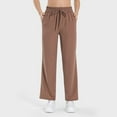 thumbnail image 2 of Women Pants Wide Leg Pants Capris Athletic Casual With Pockets Drawstring Walking Workout, 2 of 8