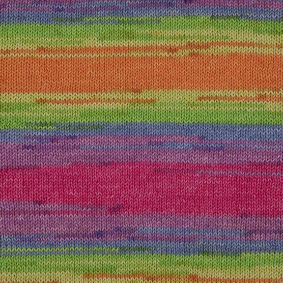 Grundl - Cotton Quick Batik yarn, 100 g | 285 yards | 100 % Mercerized Gazed Cotton | Color 04 - Orange-Green-Blue-Violet