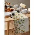 thumbnail image 6 of Sage Green Yellow Spring Floral Table Runner - 120 Inch Long, Kitchen Dining Table Runner Dresser Scarves, Watercolor Botanical Summer Flowers Farmhouse Decor for Coffee Table Wedding Party Banquet, 6 of 8