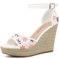 thumbnail image 1 of Alpargatas con plataforma Allegra K sandalias de encaje para mujer tacones de cuña Flor Purpura, 1 of 6