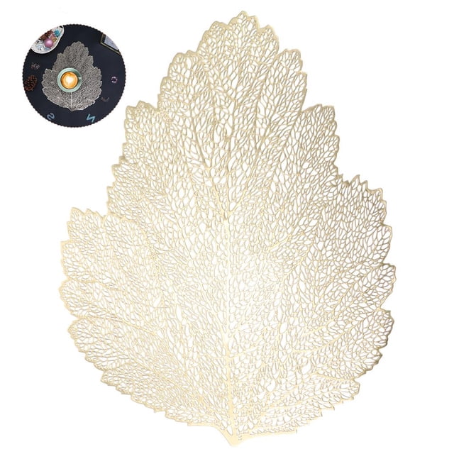 Mantel Individual De Hoja Hueca, Posavasos Con Textura Transparente, Almohadilla De Mesa Con Aislamiento Térmico, Tapete De Taza De Pvc, Decoración Para Oficina, Comedor, Cocina Vogacara HA027614-02