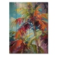 thumbnail image 3 of Designart "Pop Art Palm Trees II" Floral Print on Natural Pine Wood, 3 of 5