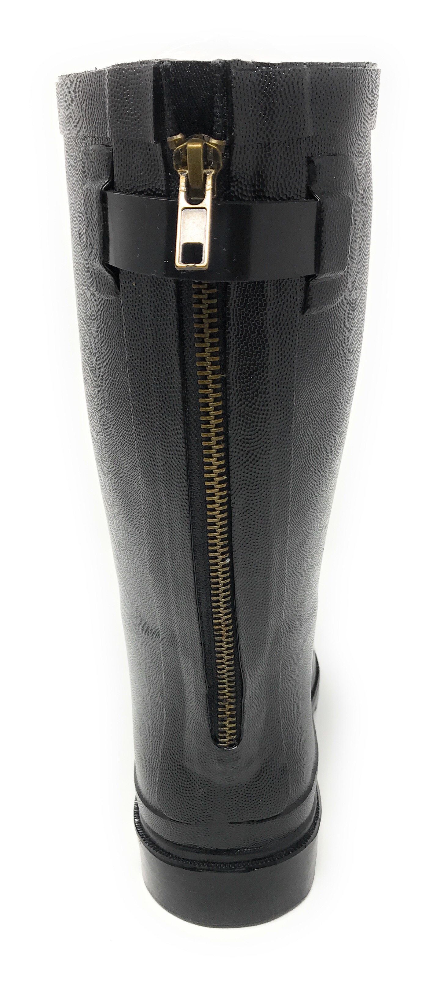 Forever Young Women's Solid Color With Back Mock Zipper Rain Boots