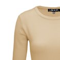 thumbnail image 2 of YEMAK Women's 3/4 Sleeve Crewneck Lightweight Basic Casual knit Pullover Sweater MK3636-TBL-L, 2 of 10