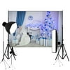 SAYFUT 7x5ft Christmas Theme Tree Stove Sock Fireplace Gift Xmas Party Photograhy Christmas Backdrop for Pictures Dector Background Photo Studio Props