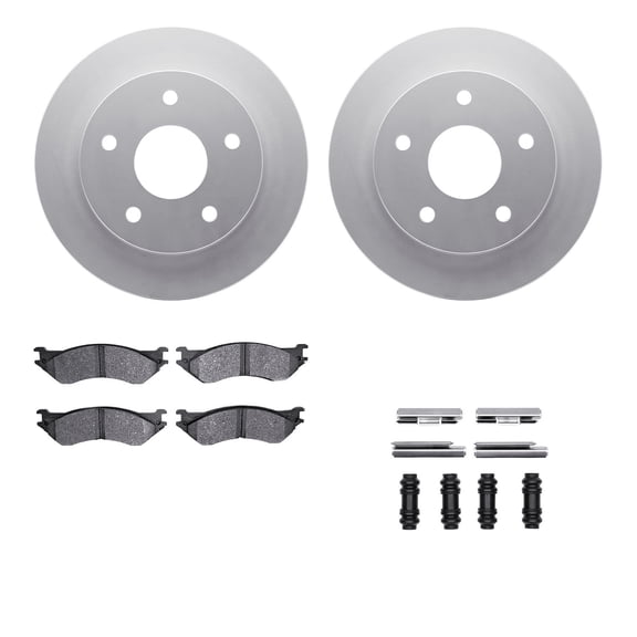 Dynamic Friction Company Front Geospec Brake Rotors with Ultimate Duty Performance Brake Pads includes Hardware 4412-40007