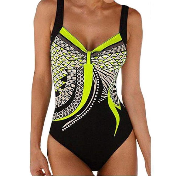 Maillot de Bain une Pièce à Imprimé pour Femme, Maillot Rétro Vintage, Tenue de Plage, Maillot de Bain