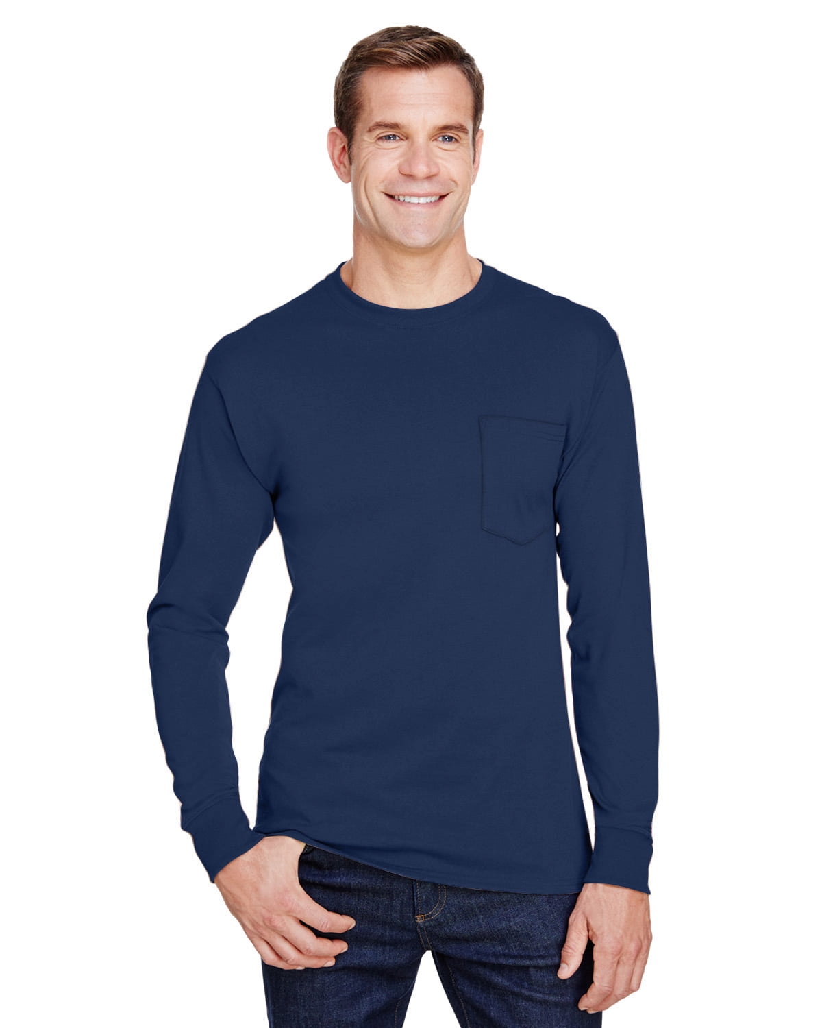 Hanes Adult Workwear Long-Sleeve Pocket 