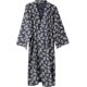 thumbnail image 1 of Men's Kimono Robes Cotton Dressing Gown Khan Steamed Clothing Bathrobes Long Sleeve Sleepwear Loungewear Nightwear. Navy, 1 of 5