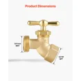 thumbnail image 3 of Brass Outdoor Water Faucet 1 2 FIP x 3 4 MHT Hose Bibb Spigot, 3 of 5